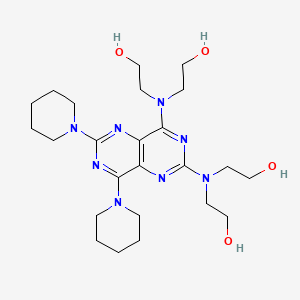molecular formula C24H40N8O4 B8130883 2,2',2'',2'''-((6,8-二(哌啶-1-基)嘧啶并(5,4-D)嘧啶-2,4-二基)二腈基)四乙醇 
