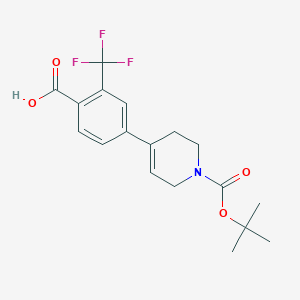 molecular formula C18H20F3NO4 B8130888 4-(4-Carboxy-3-trifluoromethylphenyl)-3,6-dihydro-2H-pyridine-1-carboxylic acid tert-butyl ester 