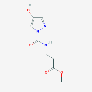 molecular formula C8H11N3O4 B8130895 Methyl 3-(4-hydroxy-1H-pyrazole-1-carboxamido)propanoate 