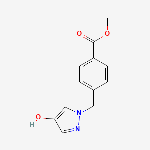molecular formula C12H12N2O3 B8130948 Methyl 4-((4-hydroxy-1H-pyrazol-1-yl)methyl)benzoate 