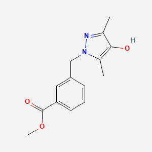 molecular formula C14H16N2O3 B8131012 3-(4-Hydroxy-3,5-dimethylpyrazol-1-ylmethyl)-benzoic acid methyl ester 