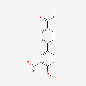 molecular formula C16H14O4 B8131017 Methyl 3'-formyl-4'-methoxybiphenyl-4-carboxylate 