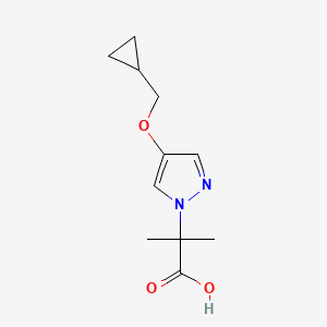 molecular formula C11H16N2O3 B8131027 2-(4-Cyclopropylmethoxypyrazol-1-yl)-2-methylpropionic acid 