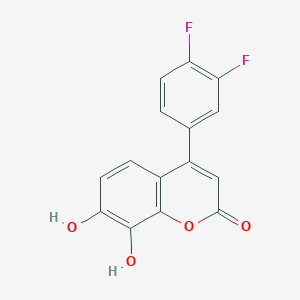 molecular formula C15H8F2O4 B8131043 4-(3,4-Difluorophenyl)-7,8-dihydroxychromen-2-one 