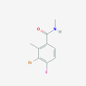 molecular formula C9H9BrFNO B8131048 3-Bromo-4-fluoro-2,N-dimethylbenzamide 