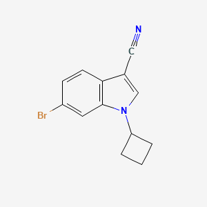 molecular formula C13H11BrN2 B8131054 6-bromo-1-cyclobutyl-1H-indole-3-carbonitrile 