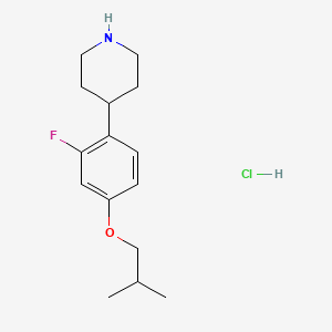 molecular formula C15H23ClFNO B8131068 4-(2-Fluoro-4-isobutoxyphenyl)piperidine hydrochloride 