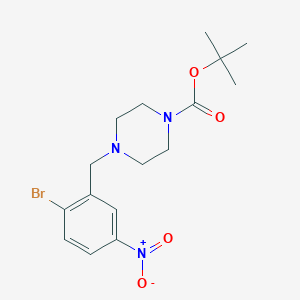 molecular formula C16H22BrN3O4 B8131077 tert-Butyl 4-(2-bromo-5-nitrobenzyl)piperazine-1-carboxylate 