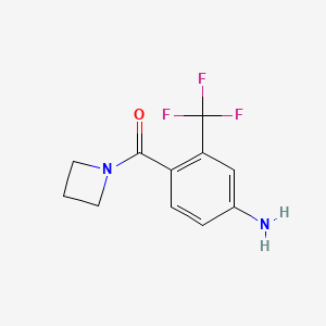 molecular formula C11H11F3N2O B8131093 (4-Amino-2-(trifluoromethyl)phenyl)(azetidin-1-yl)methanone 