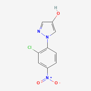 molecular formula C9H6ClN3O3 B8131099 1-(2-Chloro-4-nitrophenyl)-1H-pyrazol-4-ol 