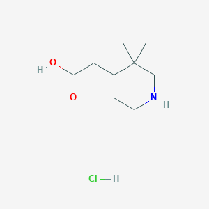 molecular formula C9H18ClNO2 B8131114 (3,3-Dimethylpiperidin-4-yl)-acetic acid hydrochloride 