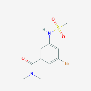 molecular formula C11H15BrN2O3S B8131126 3-Bromo-5-ethanesulfonylamino-N,N-dimethylbenzamide 