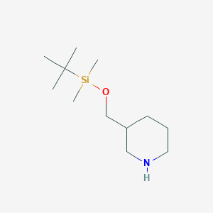 molecular formula C12H27NOSi B8131165 Tert-butyl-dimethyl-(3-piperidylmethoxy)silane 