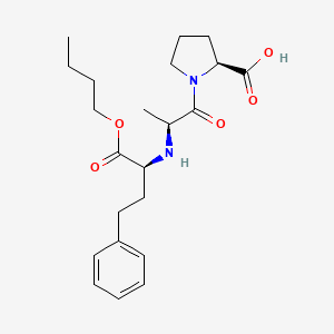 molecular formula C22H32N2O5 B8131198 (2S)-1-((2S)-2-(((1S)-1-(Butoxycarbonyl)-3-phenylpropyl)amino)propanoyl)pyrrolidine-2-carboxylic acid CAS No. 76391-34-9