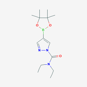molecular formula C14H24BN3O3 B8131203 4-(4,4,5,5-Tetramethyl-[1,3,2]dioxaborolan-2-yl)-pyrazole-1-carboxylic acid diethylamide 