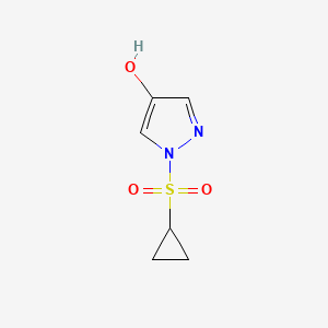 molecular formula C6H8N2O3S B8131205 1-Cyclopropanesulfonyl-1H-pyrazol-4-ol 