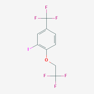 molecular formula C9H5F6IO B8131208 2-Iodo-1-(2,2,2-trifluoroethoxy)-4-trifluoromethylbenzene 