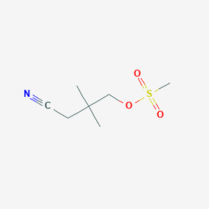 molecular formula C7H13NO3S B8131209 3-Cyano-2,2-dimethylpropyl methanesulfonate 