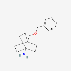 molecular formula C16H23NO B8131280 4-Benzyloxymethyl-bicyclo[2.2.2]oct-1-ylamine 