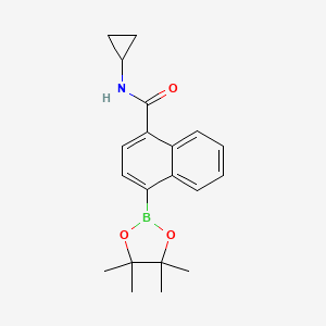 molecular formula C20H24BNO3 B8131285 4-(4,4,5,5-Tetramethyl-[1,3,2]dioxaborolan-2-yl)-naphthalene-1-carboxylic acid cyclopropylamide 