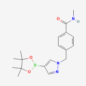 molecular formula C18H24BN3O3 B8131295 N-Methyl-4-[4-(4,4,5,5-tetramethyl-[1,3,2]dioxaborolan-2-yl)-pyrazol-1-ylmethyl]-benzamide 
