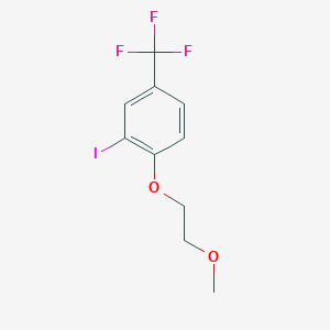 molecular formula C10H10F3IO2 B8131306 2-Iodo-1-(2-methoxyethoxy)-4-trifluoromethylbenzene 