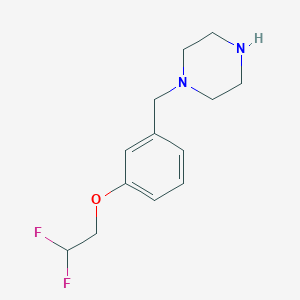 molecular formula C13H18F2N2O B8131308 1-(3-(2,2-Difluoroethoxy)benzyl)piperazine 