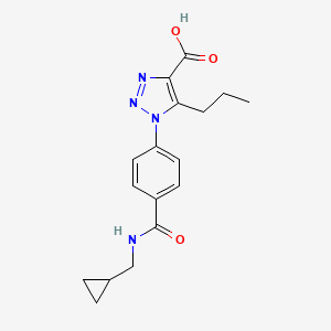 molecular formula C17H20N4O3 B8131345 1-[4-(Cyclopropylmethylcarbamoyl)-phenyl]-5-propyl-1H-[1,2,3]triazole-4-carboxylic acid 