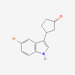 molecular formula C13H12BrNO B8131472 3-(5-Bromo-1H-indole-3-yl)cyclopentanone 