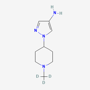 molecular formula C9H16N4 B8131500 1-[1-(Trideuteriomethyl)piperidin-4-yl]pyrazol-4-amine 