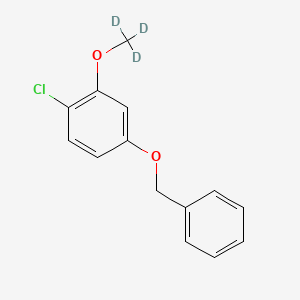 molecular formula C14H13ClO2 B8131525 1-Chloro-4-phenylmethoxy-2-(trideuteriomethoxy)benzene 