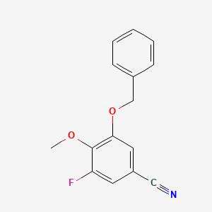 molecular formula C15H12FNO2 B8131528 3-(Benzyloxy)-5-fluoro-4-methoxybenzonitrile 