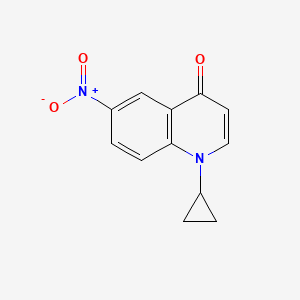 molecular formula C12H10N2O3 B8131544 1-Cyclopropyl-6-nitroquinolin-4-one 