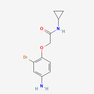 molecular formula C11H13BrN2O2 B8131564 2-(4-Amino-2-bromophenoxy)-N-cyclopropylacetamide 