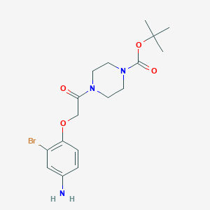 molecular formula C17H24BrN3O4 B8131588 tert-Butyl 4-(2-(4-amino-2-bromophenoxy)acetyl)piperazine-1-carboxylate 
