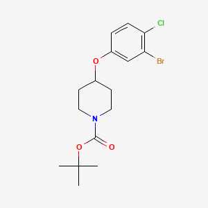 molecular formula C16H21BrClNO3 B8131608 tert-Butyl 4-(3-bromo-4-chlorophenoxy)piperidine-1-carboxylate 