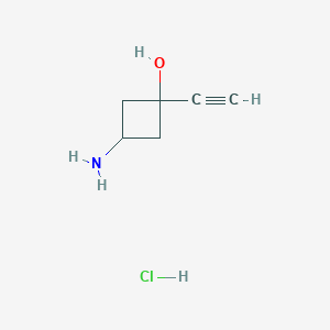 molecular formula C6H10ClNO B8131675 3-Amino-1-ethynylcyclobutan-1-ol hydrochloride 