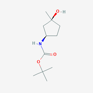 molecular formula C11H21NO3 B8131700 tert-Butyl ((1R,3S)-3-hydroxy-3-methylcyclopentyl)carbamate 