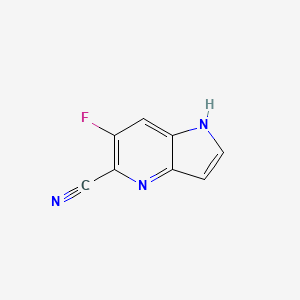 molecular formula C8H4FN3 B8131736 6-fluoro-1H-pyrrolo[3,2-b]pyridine-5-carbonitrile 
