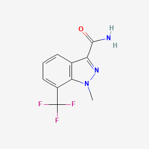 molecular formula C10H8F3N3O B8131811 1-Methyl-7-(trifluoromethyl)-1H-indazole-3-carboxamide 