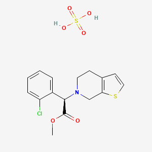 methyl (2R)-2-(2-chlorophenyl)-2-(5,7-dihydro-4H-thieno[2,3-c]pyridin-6-yl)acetate;sulfuric acid