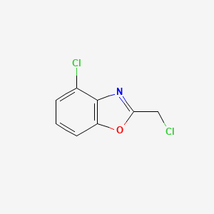 molecular formula C8H5Cl2NO B8131836 4-Chloro-2-(chloromethyl)-1,3-benzoxazole 