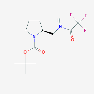 molecular formula C12H19F3N2O3 B8131866 (S)-2-[(2,2,2-Trifluoro-ethanoylamino)-methyl]-pyrrolidine-1-carboxylic acid tert-butyl ester 