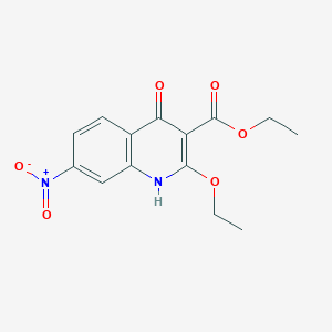 molecular formula C14H14N2O6 B8131889 2-Ethoxy-7-nitro-4-oxo-1,4-dihydro-quinoline-3-carboxylic acid ethyl ester 