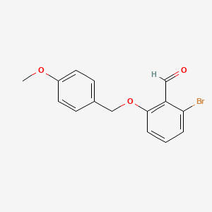 molecular formula C15H13BrO3 B8131899 2-Bromo-6-((4-methoxybenzyl)oxy)benzaldehyde 