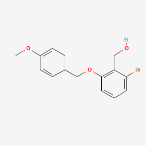 molecular formula C15H15BrO3 B8131944 (2-Bromo-6-((4-methoxybenzyl)oxy)phenyl)methanol 