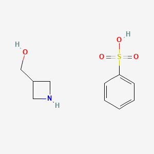 molecular formula C10H15NO4S B8131952 Azetidin-3-ylmethanol;benzenesulfonic acid 