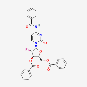 molecular formula C30H24FN3O7 B8132044 3',5'-Di-O-Benzoyl-N4-benzoyl-2'-deoxy-2'-fluoroarabinocytidine 