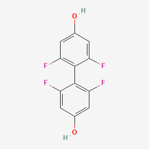 molecular formula C12H6F4O2 B8132089 2,2',6,6'-Tetrafluoro-[1,1'-biphenyl]-4,4'-diol 
