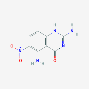 molecular formula C8H7N5O3 B8132096 2,5-diamino-6-nitro-1H-quinazolin-4-one 